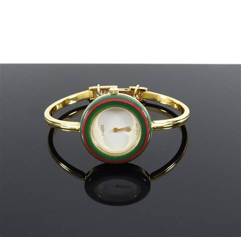 vintage gucci bangle bezel watch|Gucci watch with changeable bezels.